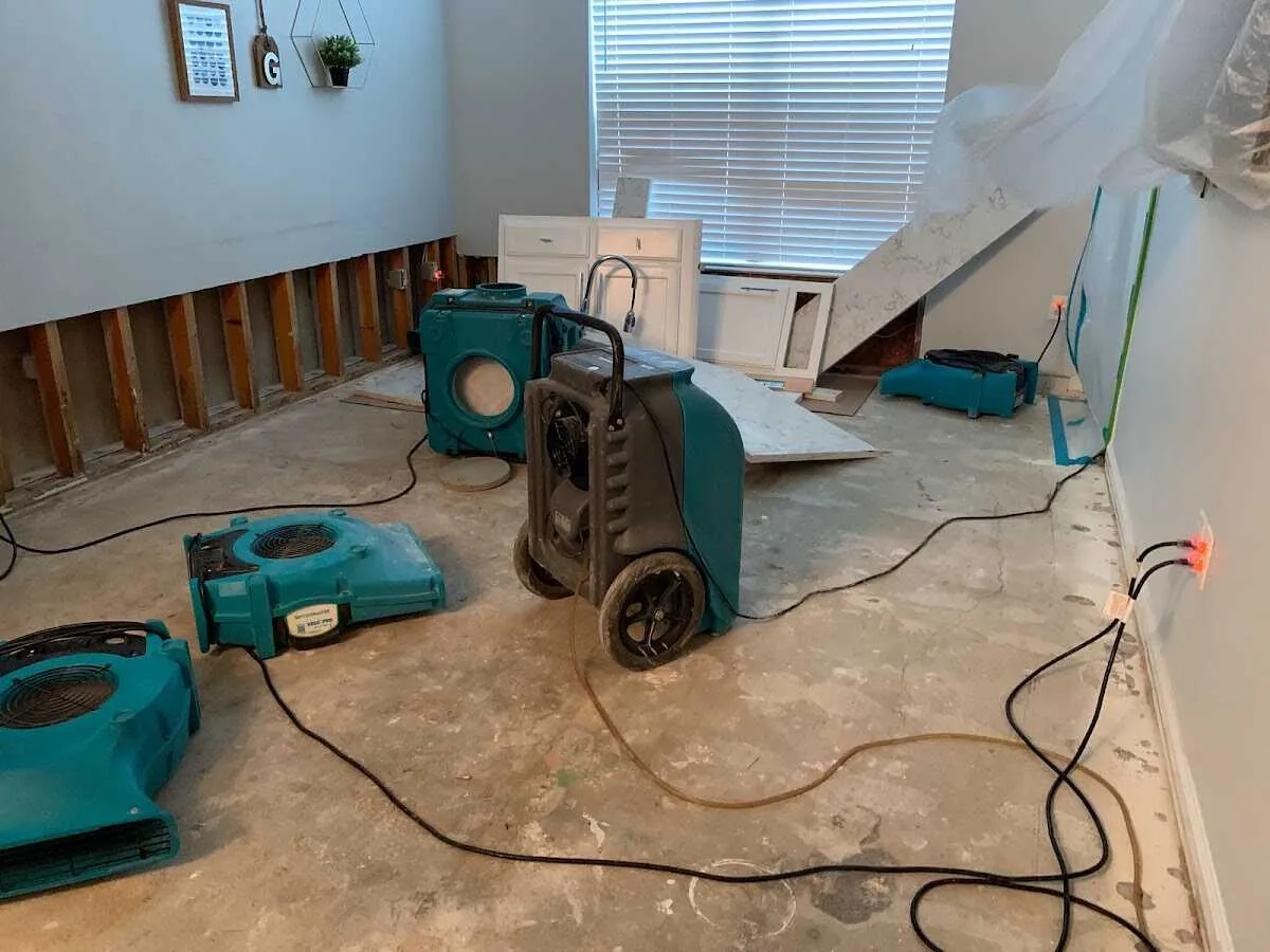 Dehumidifier in flood-cut room for Water Extraction & Removal in Worth